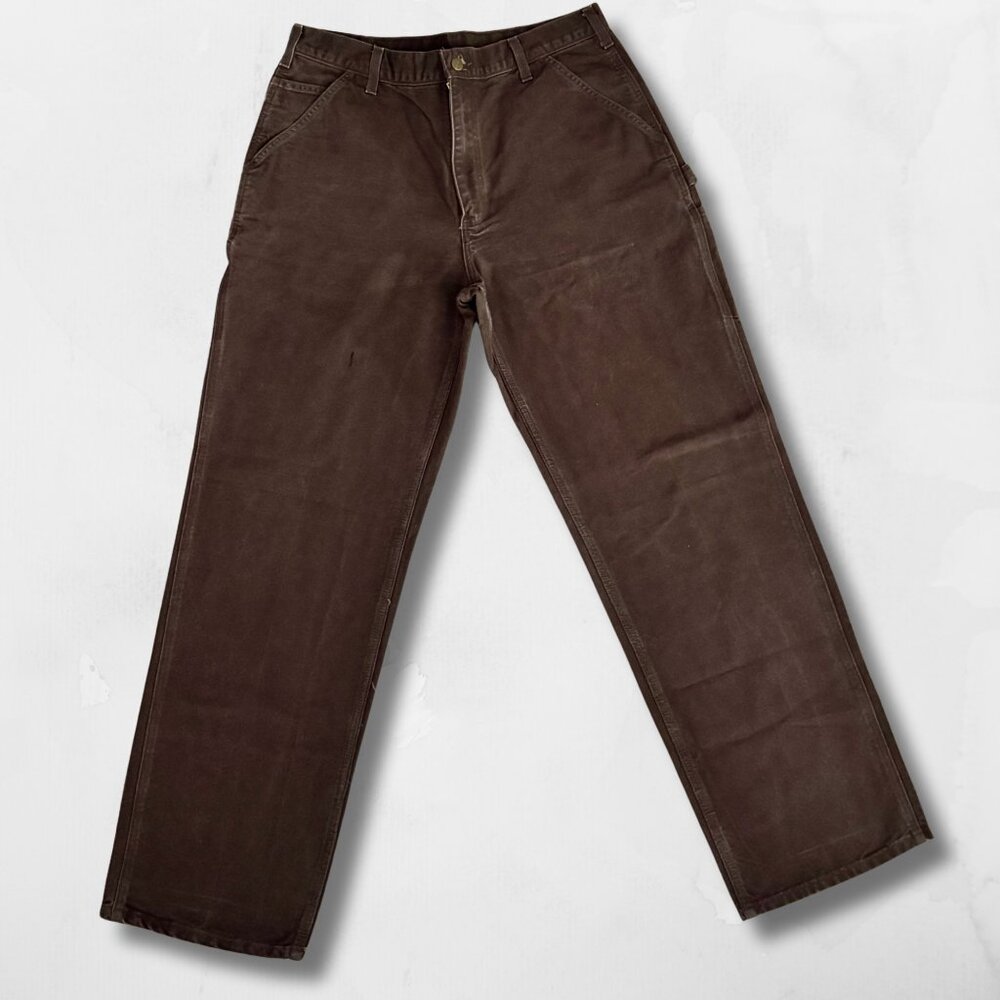 Carhartt B11 DKB Original Dungaree Fit Pants 36x34 Brown Duck Canvas Work